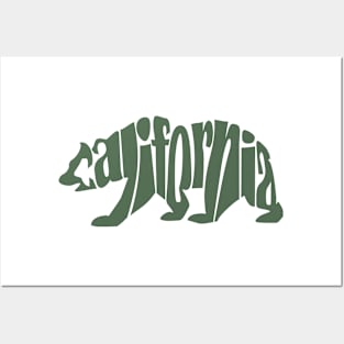 Green California Bear Posters and Art